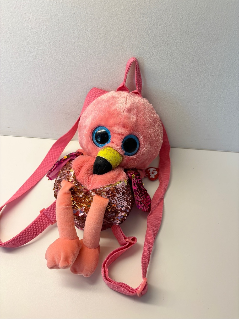 TY Beanie Babies Plush Pink Flamingo Bird Backpack